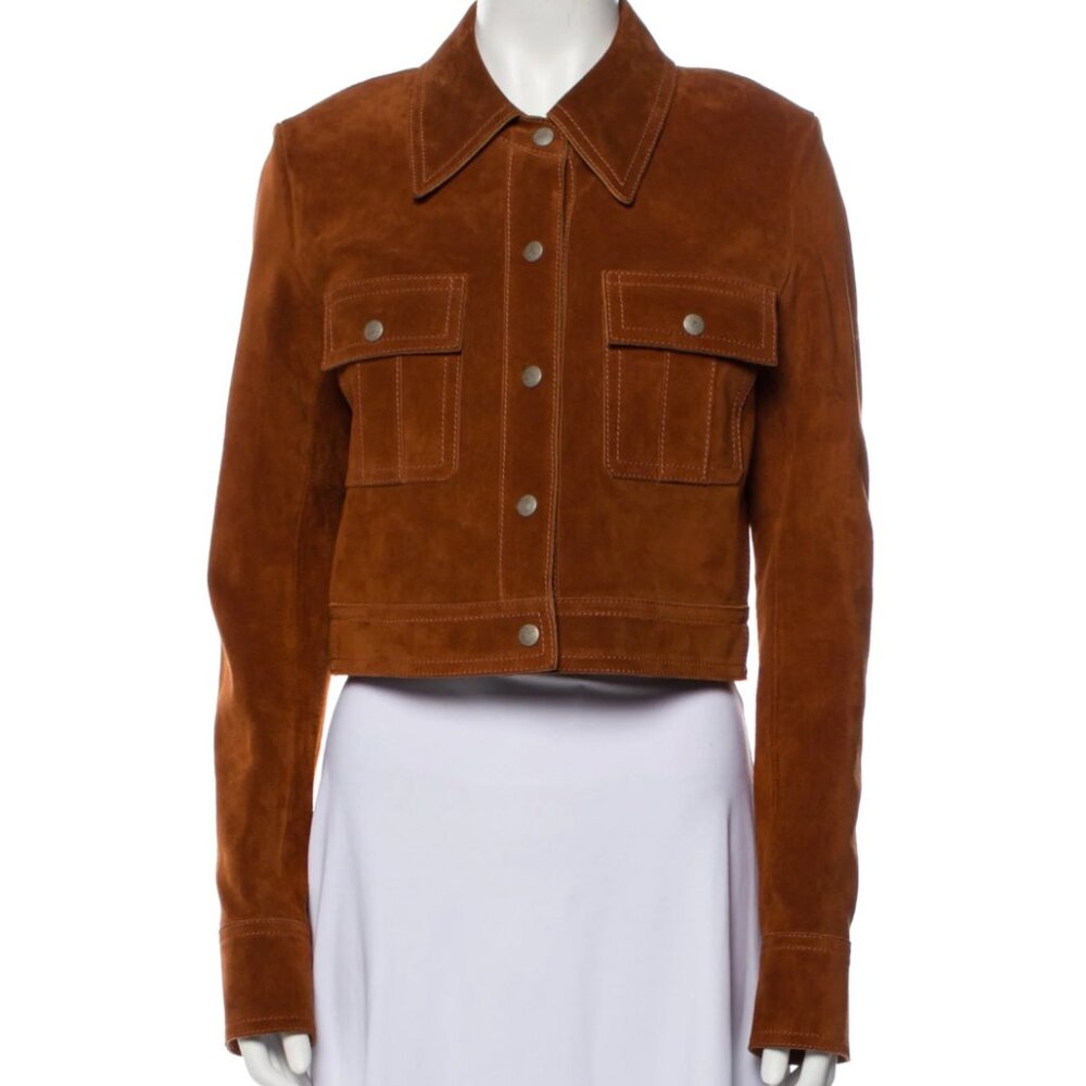 Acne Studios Suede Jacket - Camel/Rust/Brick - Size 36 - New w Tags